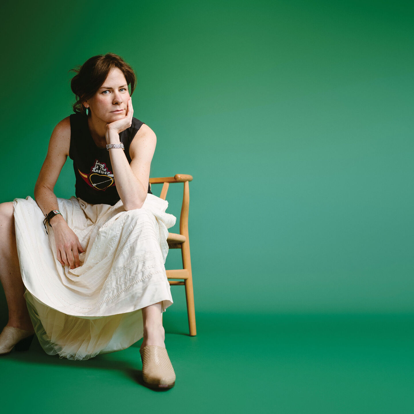 Photo of Hannah Pittard sitting in a chair